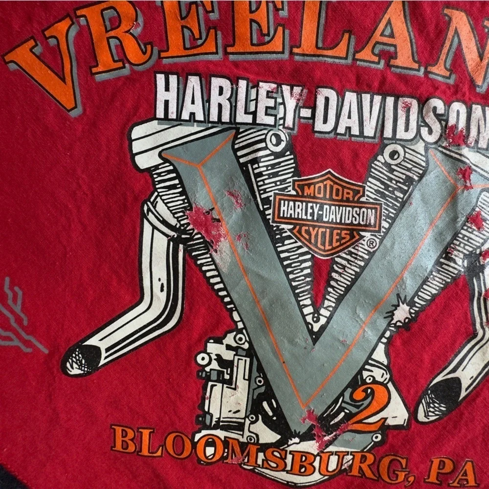 VTG Y2K 05 Harley-Davidson Red Graphic Bandana